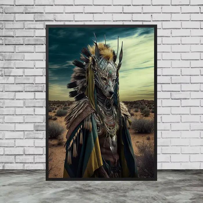 Toile d'art mural Vintage de la tribu du loup originale
