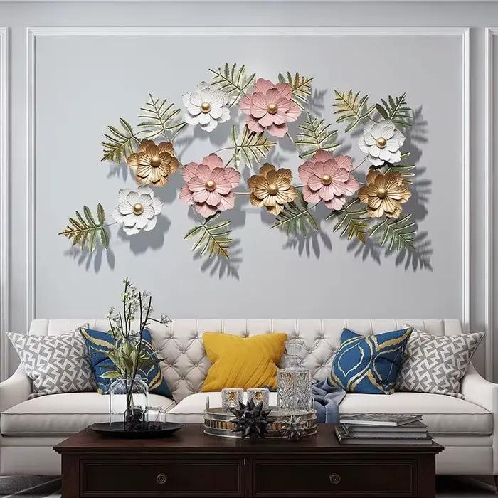 Décoration murale de fleurs de pépinière en métal nordique