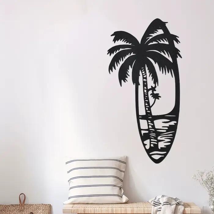 Décor artistique mural en métal noir