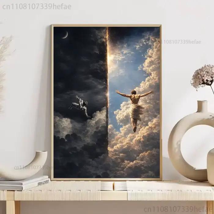 Affiche de décoration murale HD avec peinture d'ange tombé