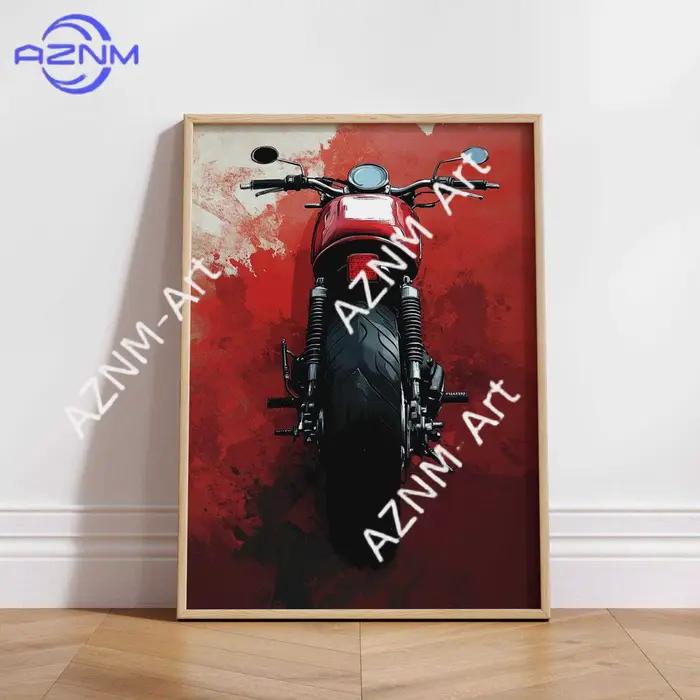 Affiche vintage Cafe Racer – Décoration murale moto style grunge