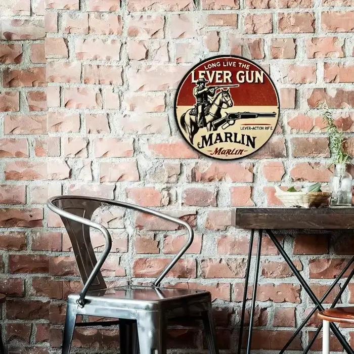 Marlin Rifle – Panneau rond inspiré : idéal pour la décoration de la pièce
