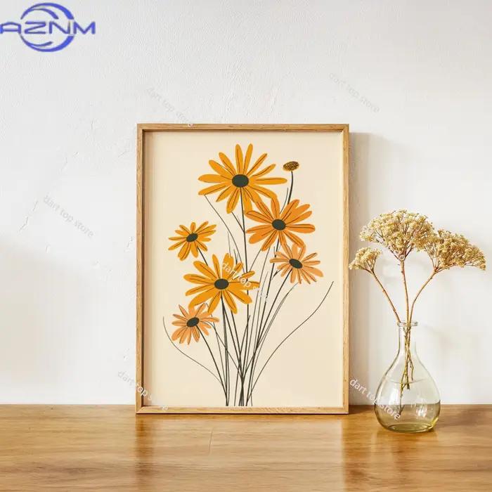 Affiche murale décorative bohème avec impression florale, art floral printemps/été, décoration pour chambre, salon, cadeau