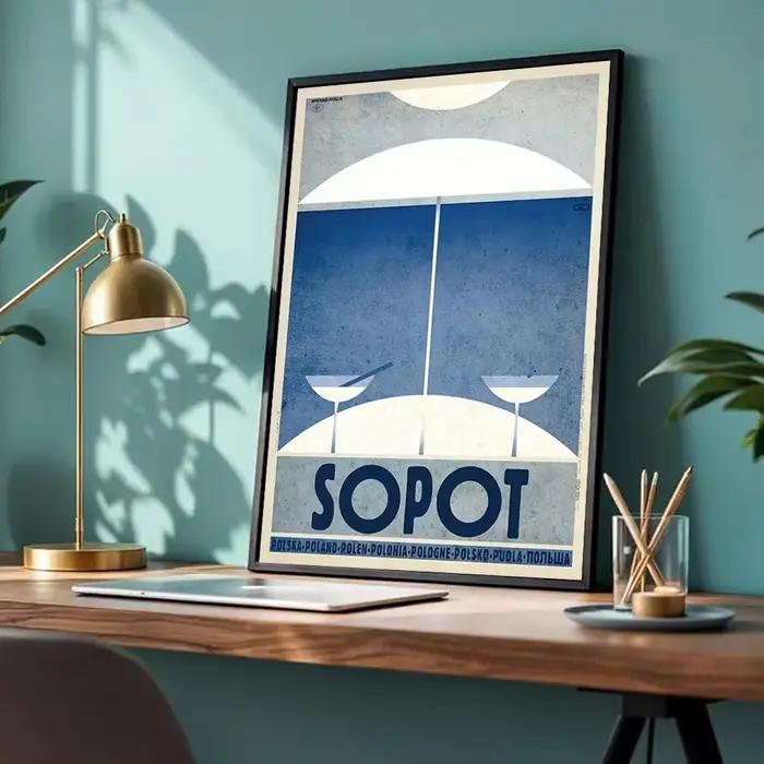Affiche de voyage rétro polonais