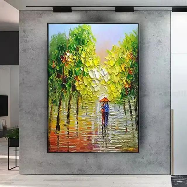 Peinture à l'huile abstraite peinte à la main sur toile