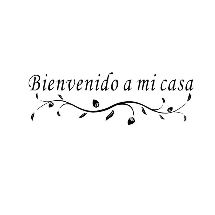 Autocollant mural espagnol « Bienvenido a mi casa » pour la décoration de la maison
