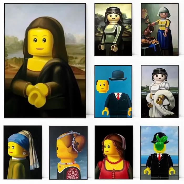 Affiche et imprimés de Mona Lisa Legos abstraits et amusants