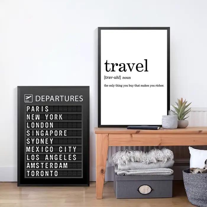 Affiches de tableau de destin de carte d'aéroport