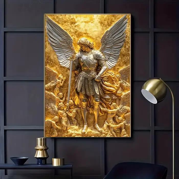 Arcange Michael or ange Statue mur Art toile affiches et impressions mur photo