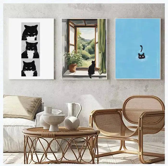 Tableaux sur toile avec illustrations de chats mignons
