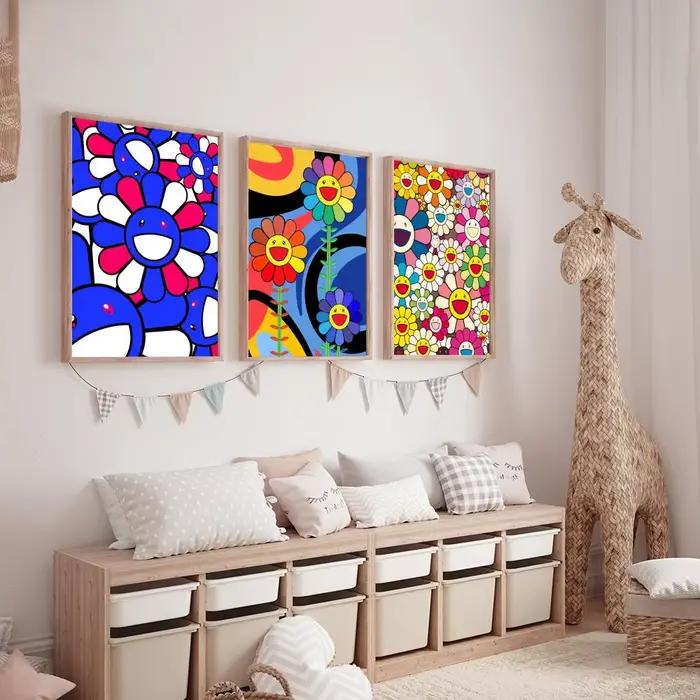Affiche sur toile HD, peinture de fleurs