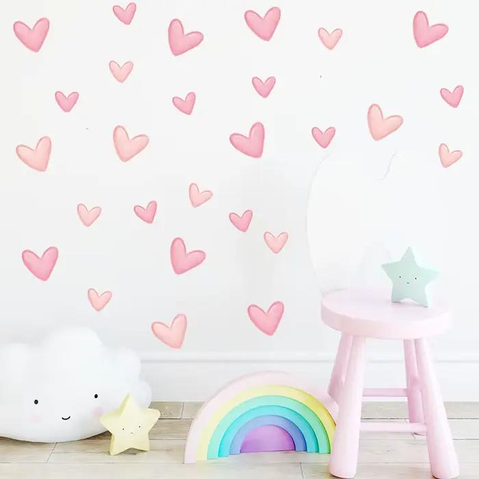 Autocollants muraux en forme de cœur adorables de Style bohémien