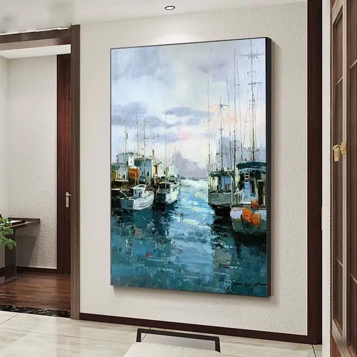 Grande peinture sur toile de paysage marin