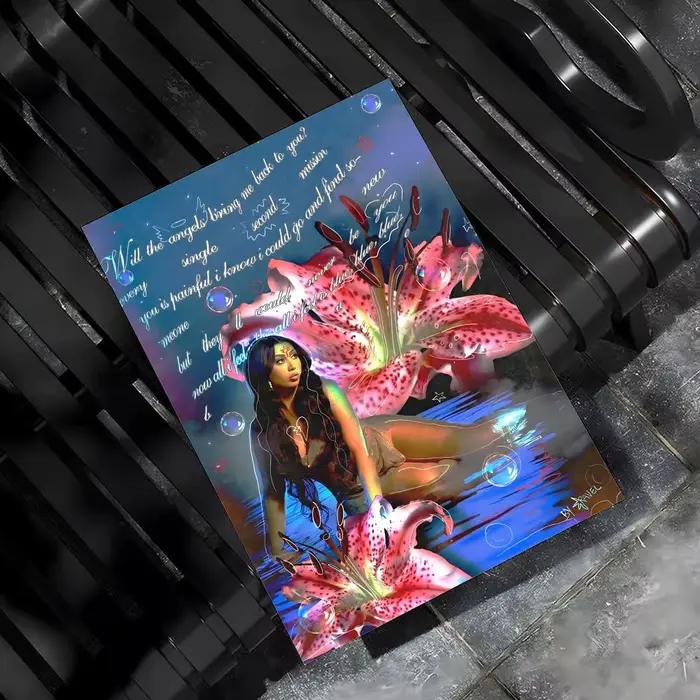 Affiche sur toile K-Kali Uchis Rapper Album Painting Calligraphy pour couloir