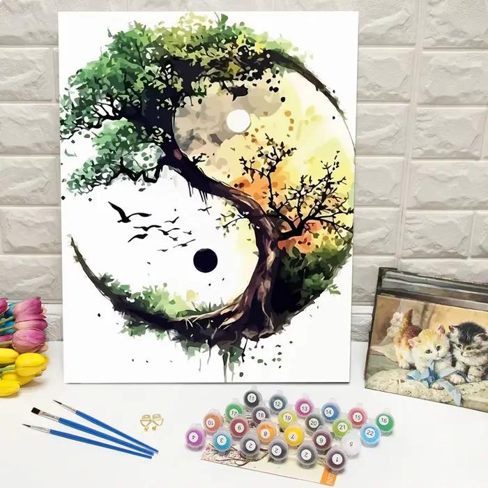 Peinture à l'huile par numéros arbre paysage numérique