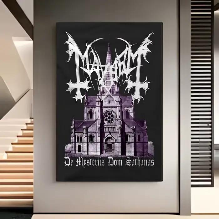 Affiche artistique du groupe de métal noir M-Mayhem