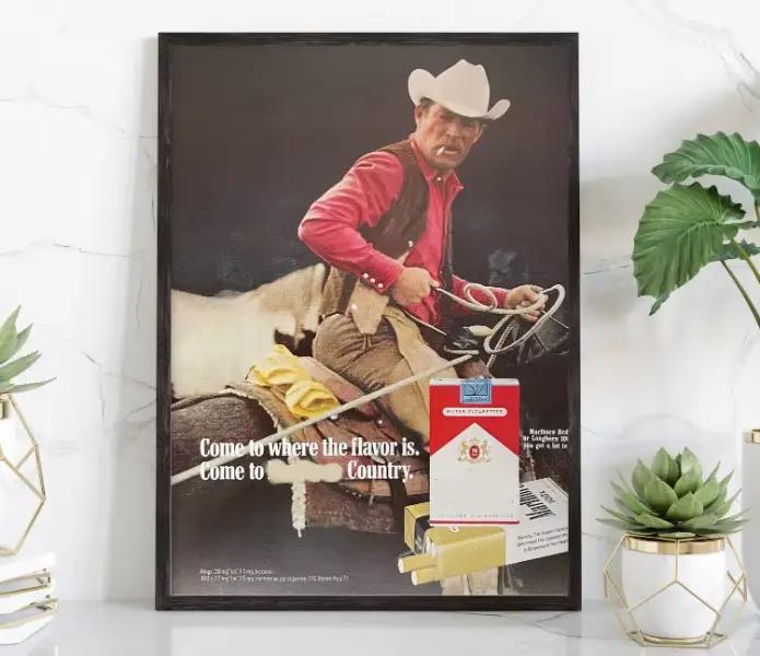 Affiche publicitaire rétro pour cigarettes