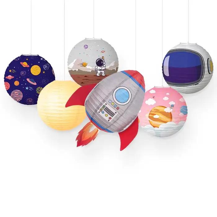 Système solaire huit planètes anniversaire boule de papier Lampion suspendu galaxie lanternes espace thème