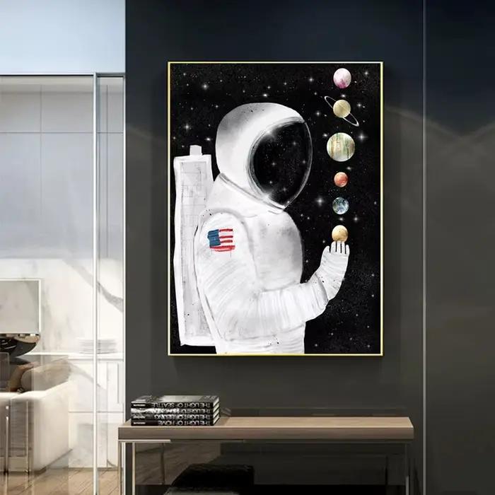 Toile de peinture à l'huile d'astronaute
