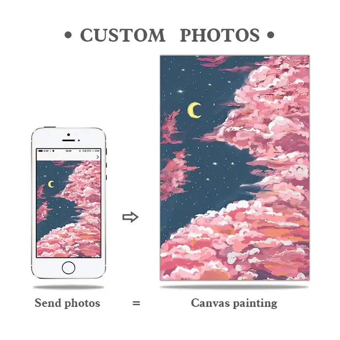 (Pas de cadre) cadeau personnalisé affiche sur toile personnalisée imprime Art mural avec votre Photo peinture Simple image décorative pour la maison