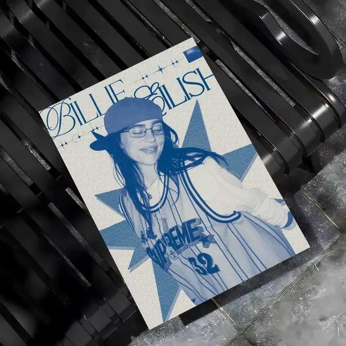 Affiches vintage classiques de l'album de la chanteuse Billie Eilish