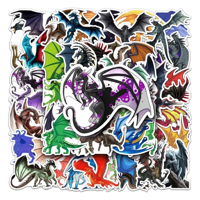 10/30/50 autocollants créatifs de dessins animés de dragons maléfiques
