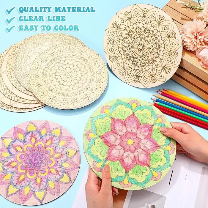 Peinture de Mandala en bois