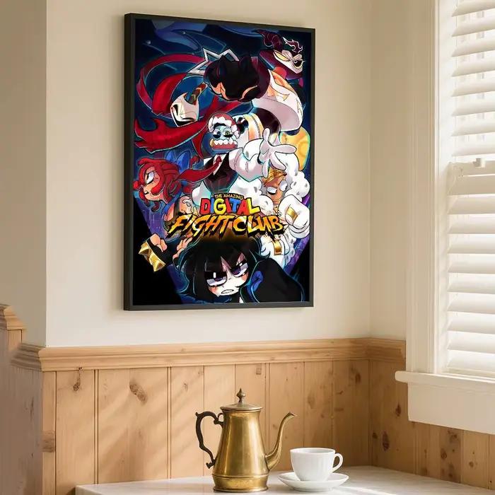 Affiche de dessin animé The Amazing Digital Circus, impression artistique, style Anime, décoration de maison, cadeau idéal, décoration de chambre parfaite