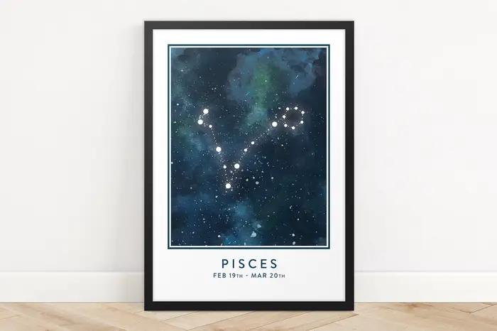 Affiche murale avec signe d'étoile d'astrologie