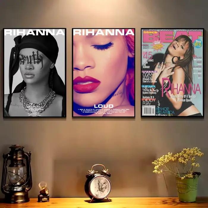 Affiche murale autocollante amovible RiRi anti Singer R-Rihanna