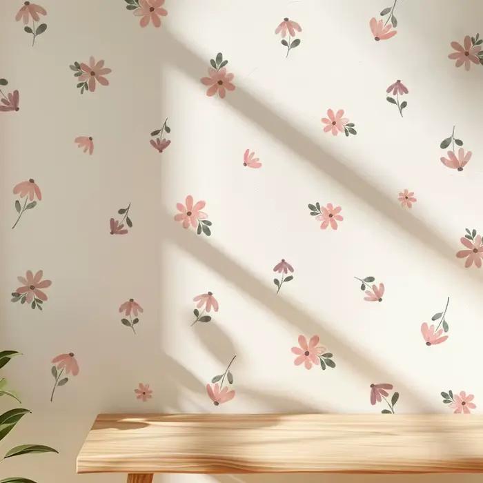Autocollant mural petite fleur style Bohème