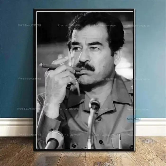Photo le grand chef matéridam Hussein Portrait toile peinture