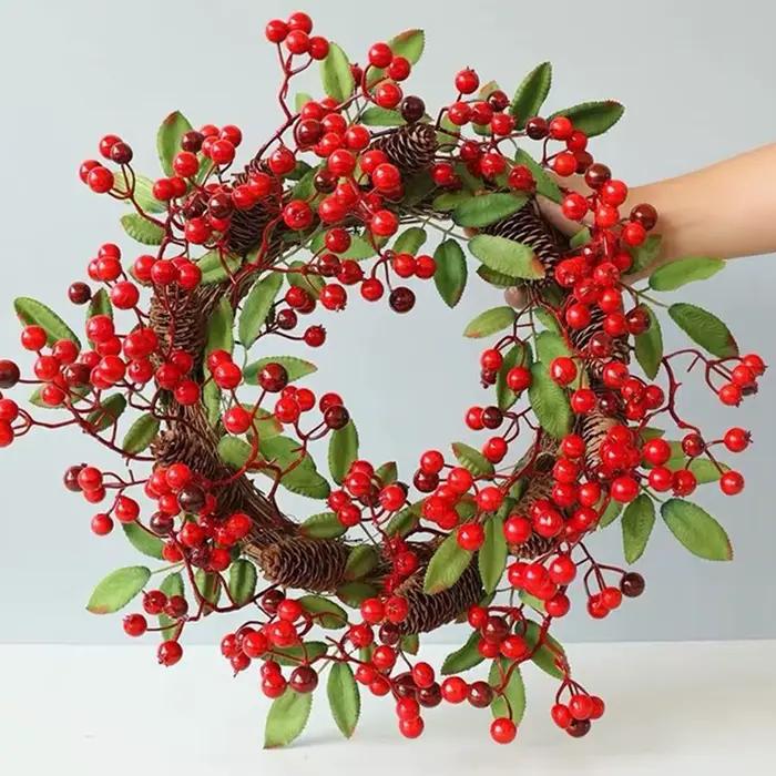 Artificielle Rotin Cadre Maison Chambre De Mariage De Noël Fête D'halloween En Plein Air Décor BRICOLAGE Cadeaux Mariée Couronne Tenture Murale Accessoire
