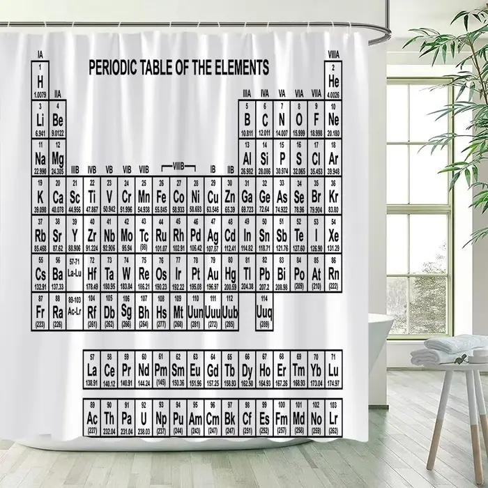 Tableau périodique des éléments pour rideaux de douche
