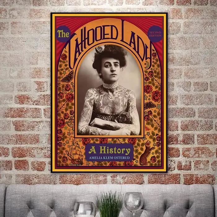 Peinture sur toile classique de dame tatouée vintage