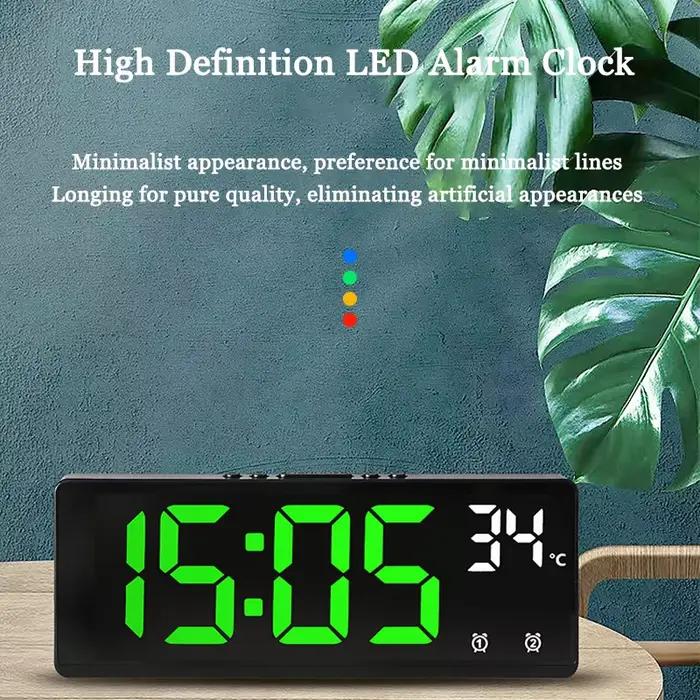 Horloge électronique commande vocale réveil numérique température