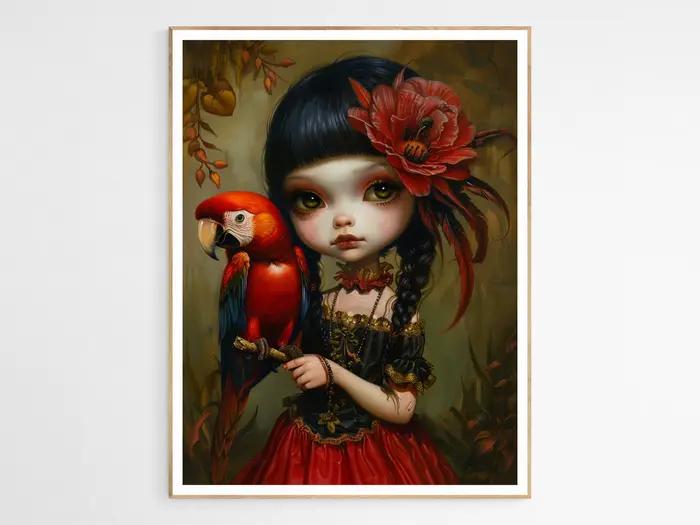 Dessin animé fille étrange la poupée Cupcake foncé belle Blonde affiche impression mur Art photos toile peinture chambre décor à la maison cadeau