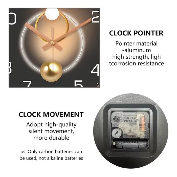 Horloge murale de luxe avec cadran à effet d'ombre 2D