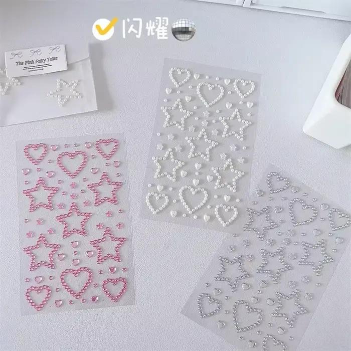 Autocollants 3D étoile coeur cristal pour enfants