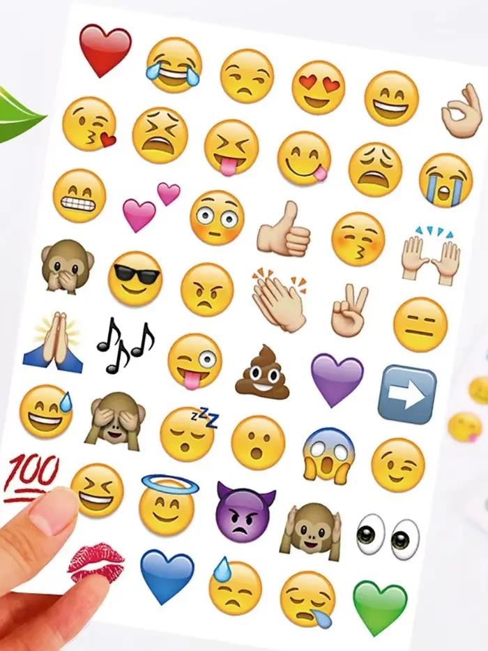 Ensemble d'autocollants encourageants pour Mobile Emojis Cartoon Smiley