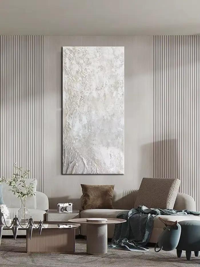 Peinture murale abstraite texturée minimaliste