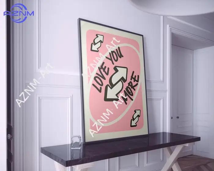 Décoration murale rétro « Love You More » – Art Y2K rose pour accent de chambre, décoration murale de dortoir ou pièce décorative romantique pour la maison