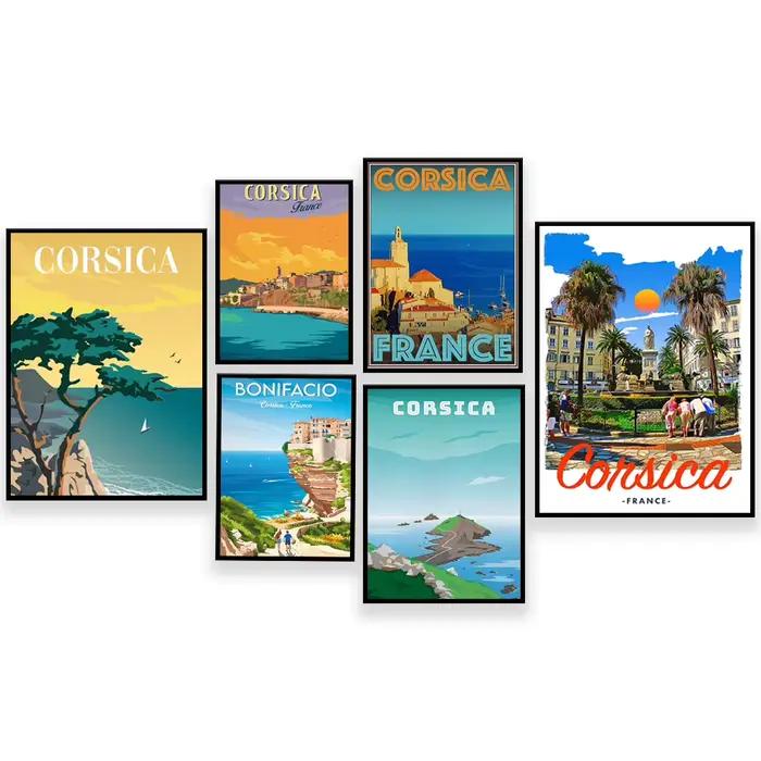 Bonifacio Corsica, Impression d’affiche de voyage Corsica