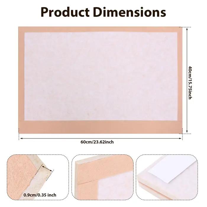 Tableau d'affichage rectangulaire en feutre de 0,9 cm d'épaisseur, panneau mural auto-adhésif en feutre doux pour salon et chambre à coucher