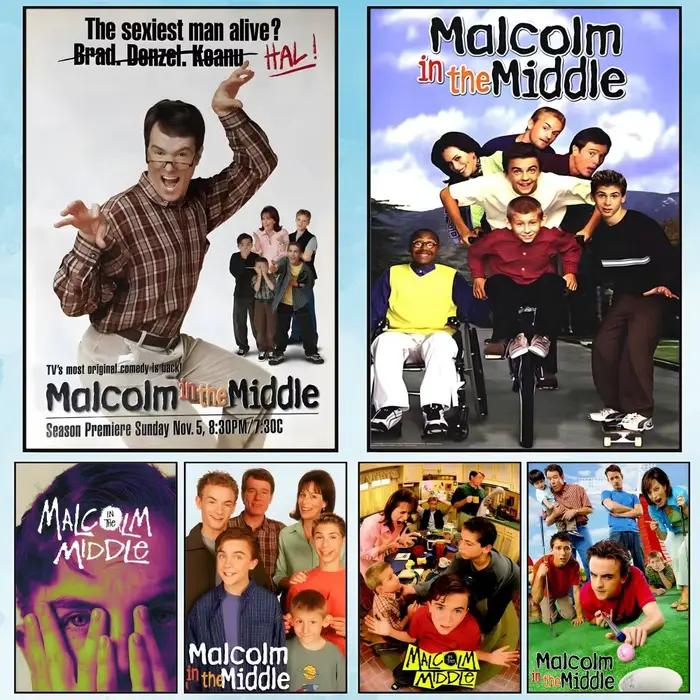 TV Malcolm au milieu peinture calligraphie toile affiche: sans plis imperméable Durable tous les espaces décoration murale