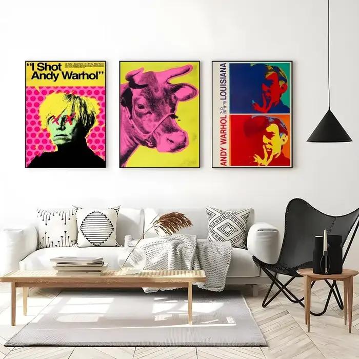 A-Andy W-Warhol-Affiche imprimée sur toile HD