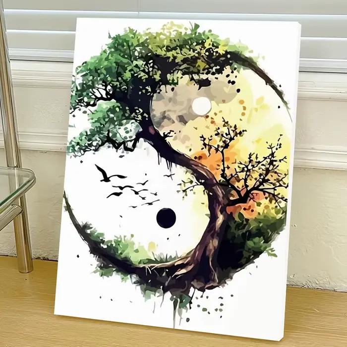 Peinture à l'huile par numéros arbre paysage numérique