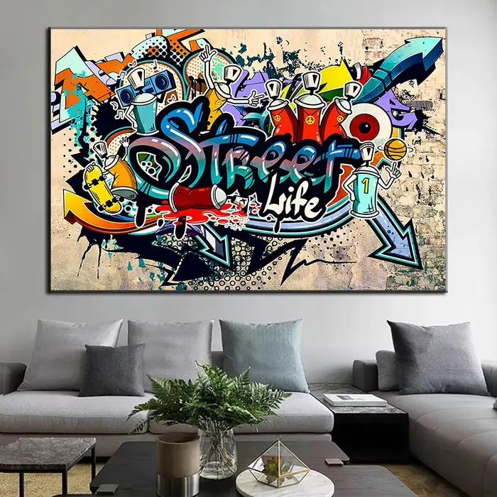 Banksy Street Art toile peintures baskets bouche Ballon fille Graffiti Pop Art affiches imprime Cuadros mur Art décoration de la maison
