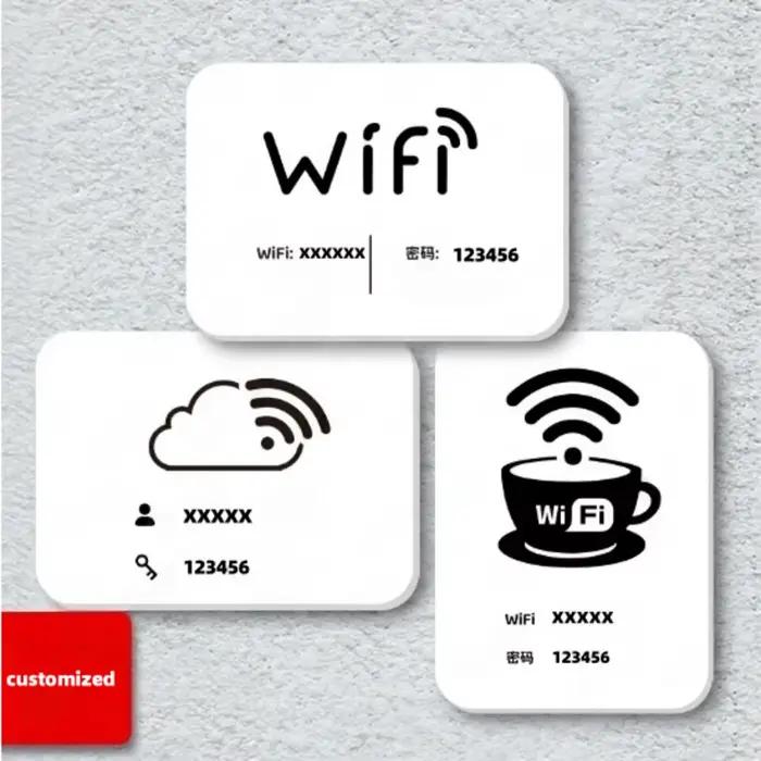 Autocollant de signe WiFi, autocollant de nom et de mot de passe WiFi, autocollant WiFi modifiable, autocollant de mot de passe WiFi.