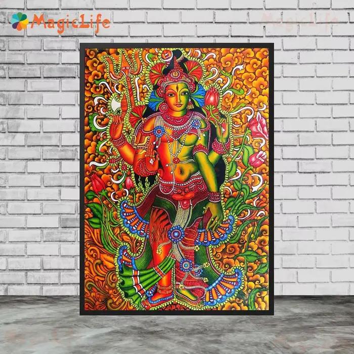 Affiche murale de danse de la déesse du SaraswSauMural Kathakali
